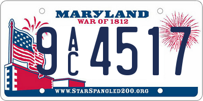 MD license plate 9AC4517