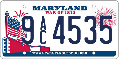 MD license plate 9AC4535