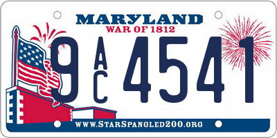 MD license plate 9AC4541