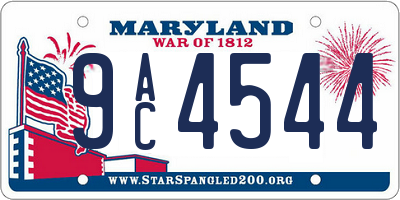 MD license plate 9AC4544
