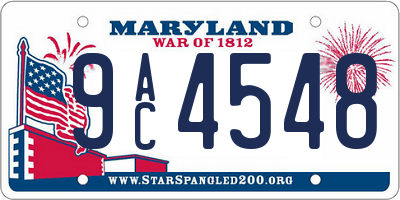 MD license plate 9AC4548