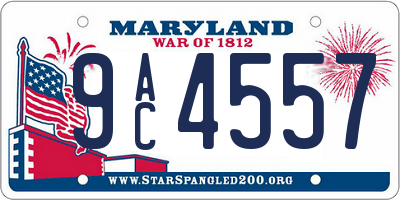 MD license plate 9AC4557