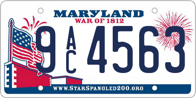 MD license plate 9AC4563