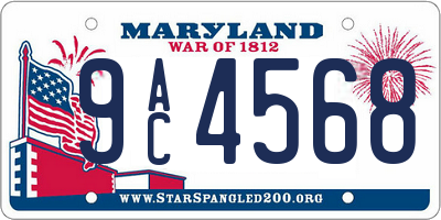 MD license plate 9AC4568