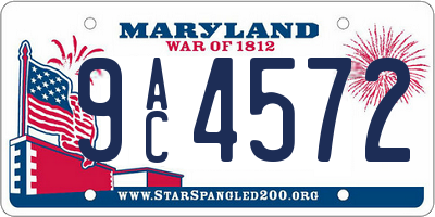 MD license plate 9AC4572