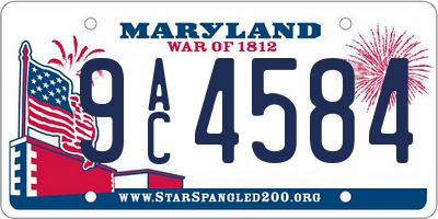 MD license plate 9AC4584