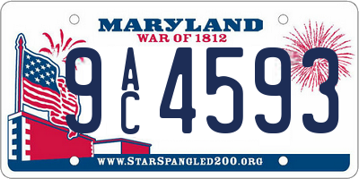 MD license plate 9AC4593