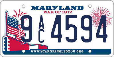 MD license plate 9AC4594