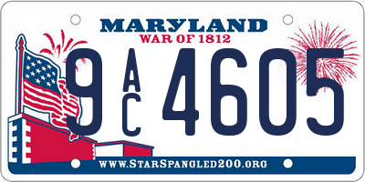 MD license plate 9AC4605