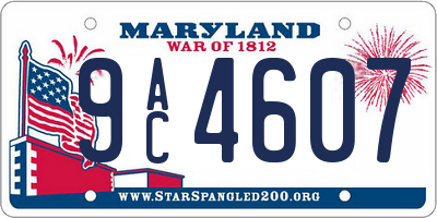 MD license plate 9AC4607