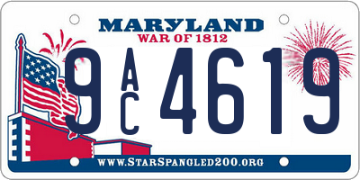 MD license plate 9AC4619
