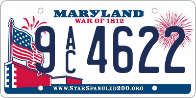 MD license plate 9AC4622
