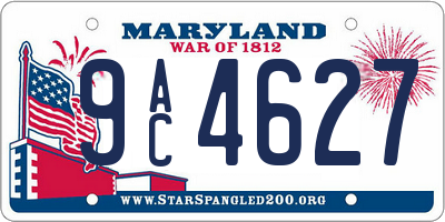 MD license plate 9AC4627