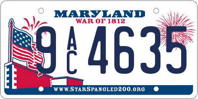 MD license plate 9AC4635