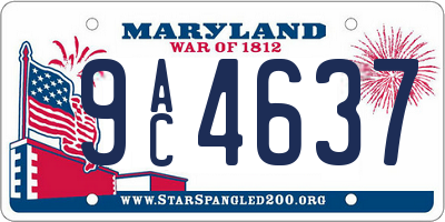 MD license plate 9AC4637