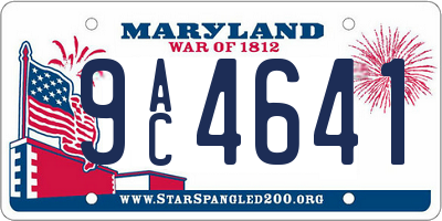 MD license plate 9AC4641