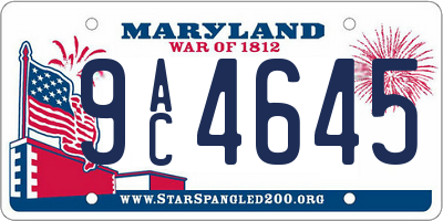 MD license plate 9AC4645