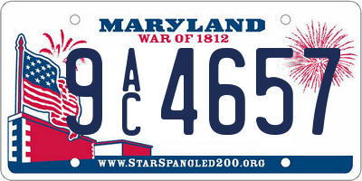 MD license plate 9AC4657