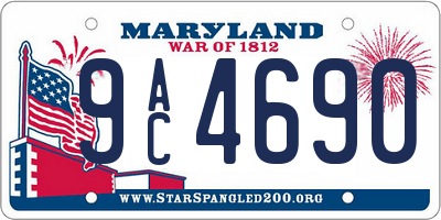 MD license plate 9AC4690