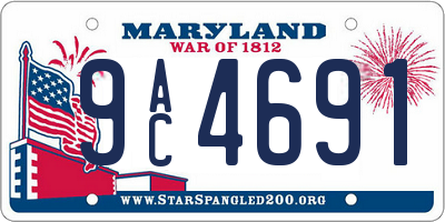 MD license plate 9AC4691