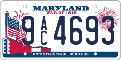 MD license plate 9AC4693