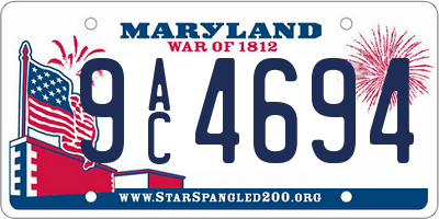 MD license plate 9AC4694