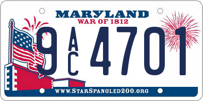 MD license plate 9AC4701