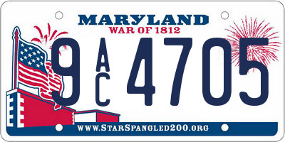 MD license plate 9AC4705