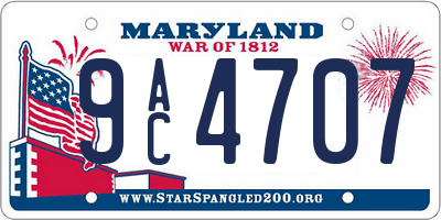 MD license plate 9AC4707