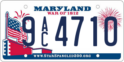 MD license plate 9AC4710