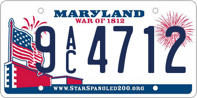 MD license plate 9AC4712