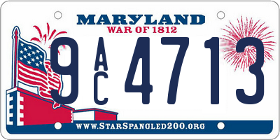 MD license plate 9AC4713