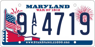 MD license plate 9AC4719