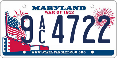 MD license plate 9AC4722