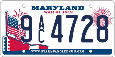 MD license plate 9AC4728