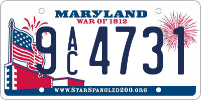 MD license plate 9AC4731