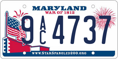 MD license plate 9AC4737