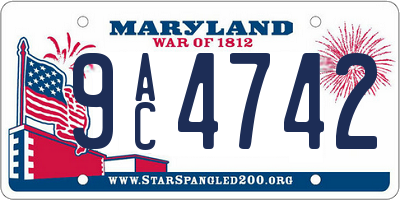 MD license plate 9AC4742