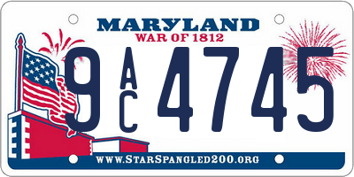 MD license plate 9AC4745