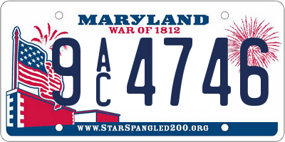 MD license plate 9AC4746