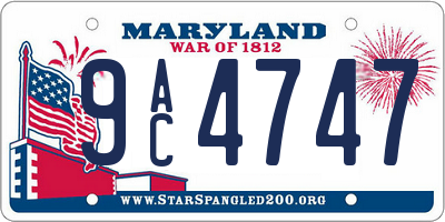 MD license plate 9AC4747