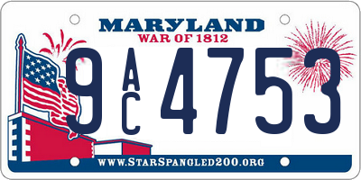 MD license plate 9AC4753