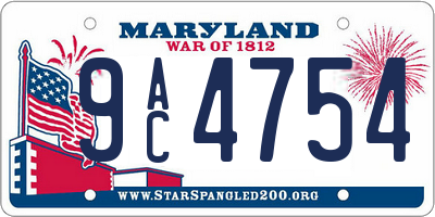 MD license plate 9AC4754