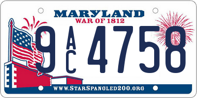 MD license plate 9AC4758