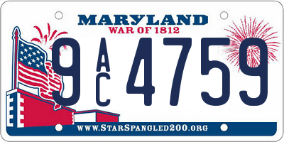 MD license plate 9AC4759