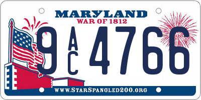 MD license plate 9AC4766
