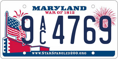 MD license plate 9AC4769