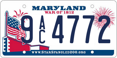 MD license plate 9AC4772
