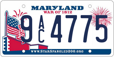 MD license plate 9AC4775