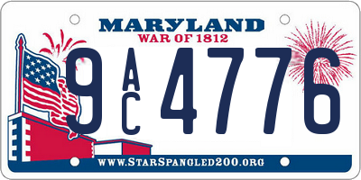 MD license plate 9AC4776